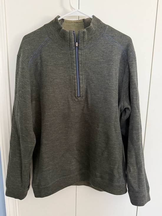 Tommy Bahama Other - Tommy Bahama Olive Reversible Quarter Zip
